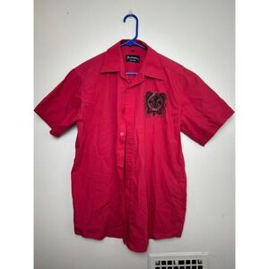 Y2K Redemption New York Button Down Shirt Skull Fleur De Lis Graphic